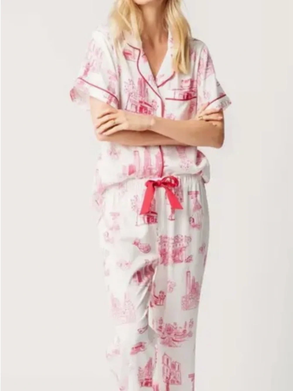 Atlanta Toile Women's Pajama Pants Set - Stylish Comfort for Home and Sleep - Picture 2 of 16